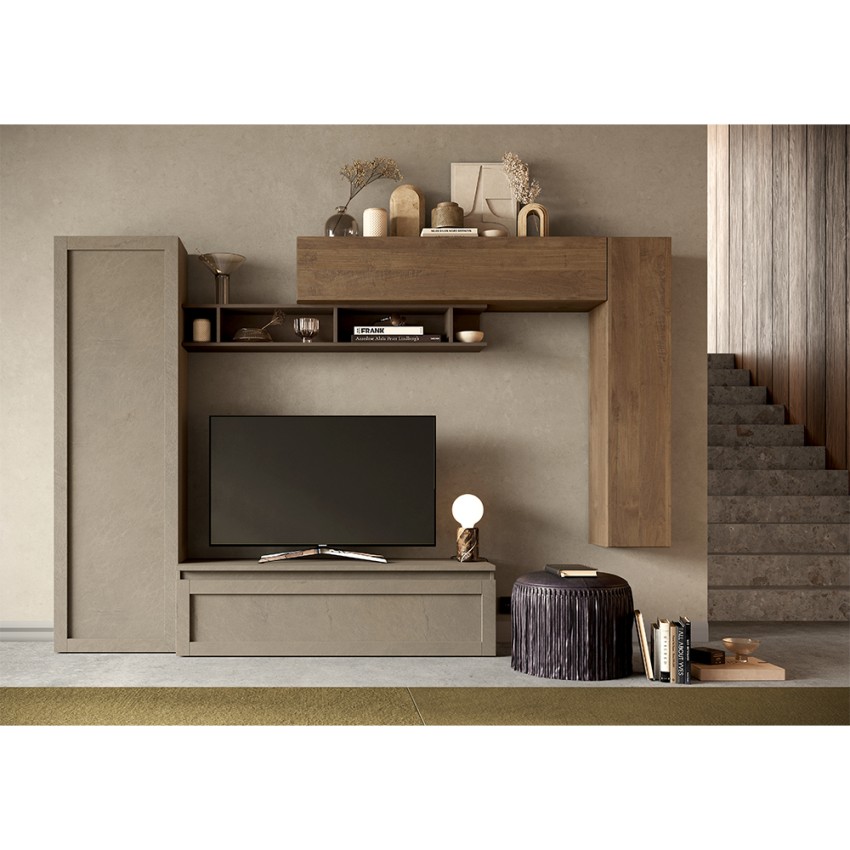 Moderne houten wandmeubel met tv-meubel Infinity 08 Aanbieding Moderne houten wandmeubel met tv-meubel Infinity 08 Aanbieding