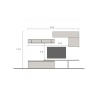 Ensemble mural contemporain gris avec meubles suspendus étagère Infinity 25 Vente