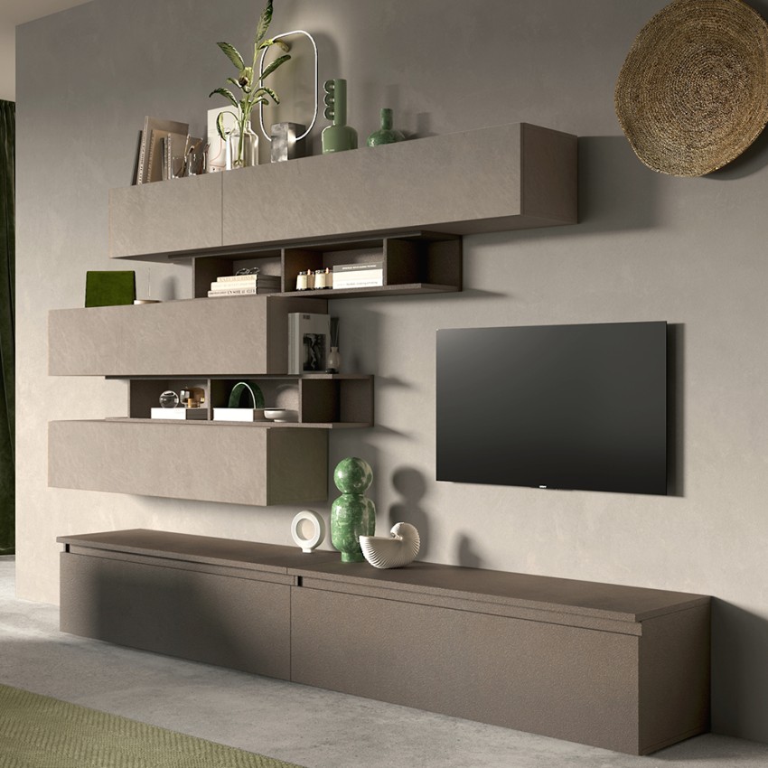 Wandmeubel woonkamer tv plankjes hout zwevende meubels Infinity 26 Verkoop Wandmeubel woonkamer tv plankjes hout zwevende meubels Infinity 26 Verkoop