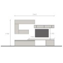 Ensemble mural moderne pour TV gris avec meubles suspendus blanc Infinity 40 Vente