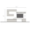 Ensemble mural moderne pour TV gris avec meubles suspendus blanc Infinity 40 Vente