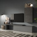 Moderne zwevende grijze tv-wandmeubelset Infinity 52 Aanbieding