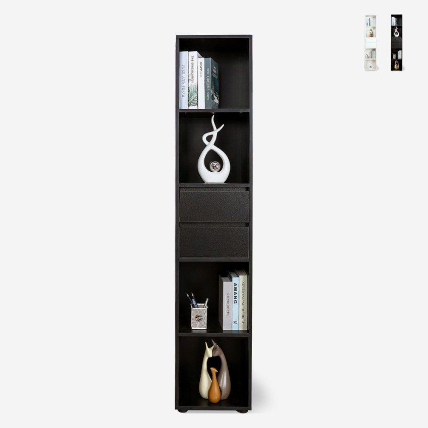 Meuble colonne bureau salon 2 tiroirs 4 étagères 36x30x171cm Reiff Promotion Meuble colonne bureau salon 2 tiroirs 4 étagères 36x30x171cm Reiff Promotion