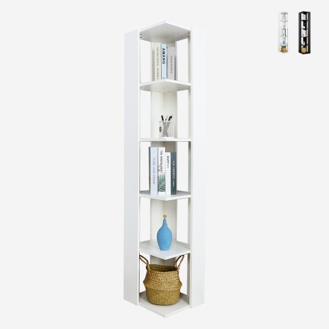 Moderne hoek boekenkast met 5 planken Orkney Aanbieding