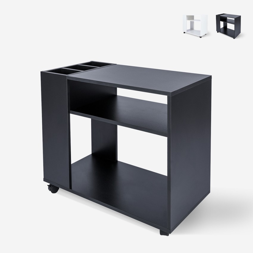 Commode de bureau à roulettes avec étagère et range-documents Wick Promotion