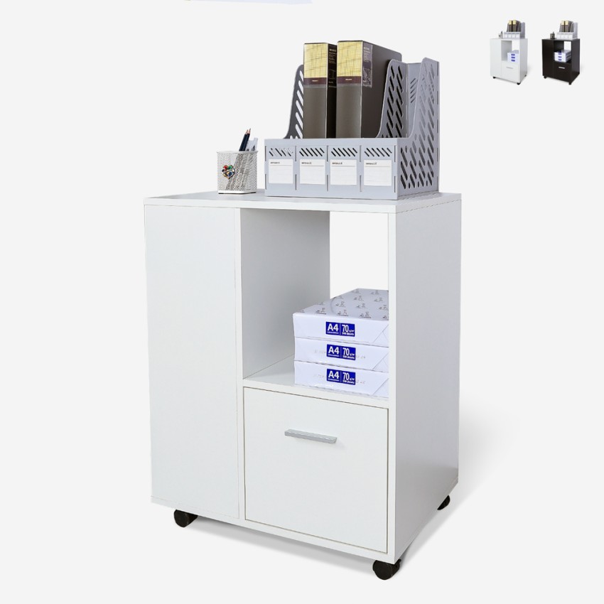 Commode de bureau basse étagère porte-documents avec roues Dundee Promotion