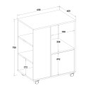 Commode de bureau basse étagère porte-documents avec roues Dundee Dimensions