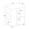 Commode de bureau basse étagère porte-documents avec roues Dundee Dimensions