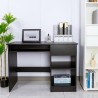 Ruimtebesparend zwart bureau met opklapbaar blad 108x48x76,5 cm Elphin Dark Aanbod