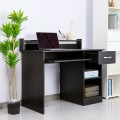 Ruimtebesparend zwart bureau met lade en uitschuifbaar blad Drums Dark Aanbieding