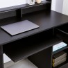 Ruimtebesparend zwart bureau met lade en uitschuifbaar blad Drums Dark Kortingen