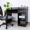 Ruimtebesparend zwart bureau met lade en uitschuifbaar blad Drums Dark Korting