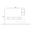 Meuble d'entrée moderne suspendu gain de place en bois gris Infinity 61 Offre