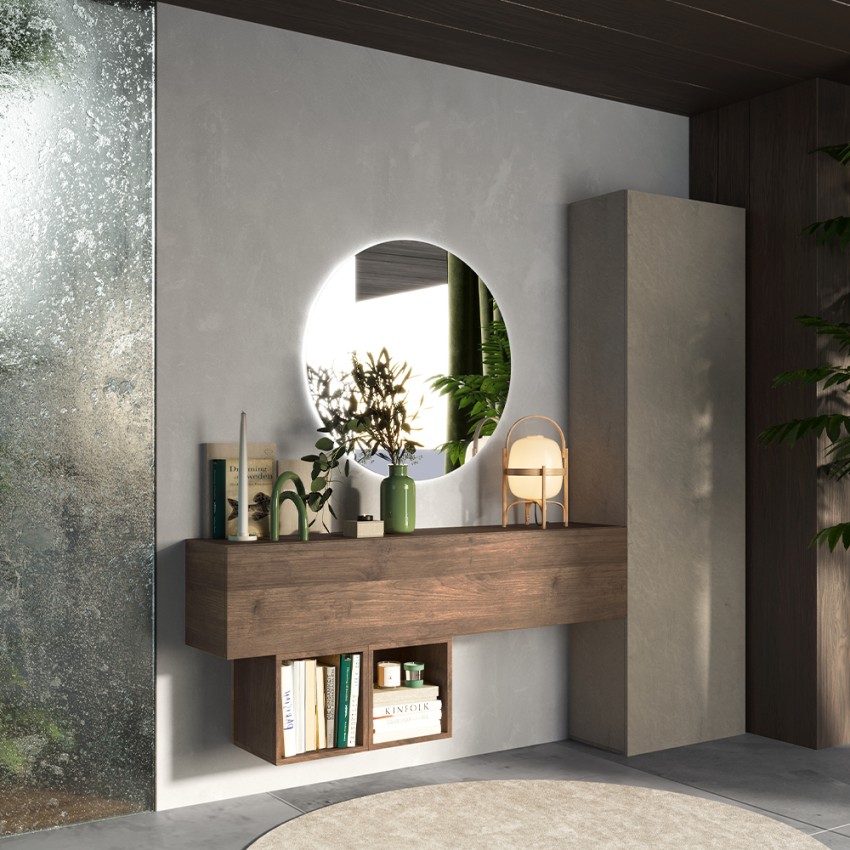 Meuble d'entrée moderne suspendu en bois avec porte de placard Infinity 62 Promotion Meuble d'entrée moderne suspendu en bois avec porte de placard Infinity 62 Promotion