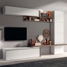 Ensemble mural moderne pour télé, bois blanc laqué Fantasy 03 Promotion