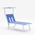Professioneel strand ligbed Santorini Stripes met aluminium frame Aanbieding