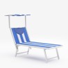 Professioneel strand ligbed Santorini Stripes met aluminium frame Aanbieding