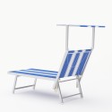 Professioneel strand ligbed Santorini Stripes met aluminium frame Aanbod
