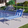 Professioneel strand ligbed Santorini Stripes met aluminium frame Verkoop