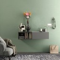 Moderne zwevende halmeubel grijs-wit glanzend Infinity 56 Aanbod