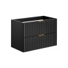 Meuble de salle de bain suspendu 80x46cm noir tiroirs lavabo sur pied Adel Black Remises