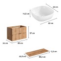 Meuble de salle de bain en bois suspendu tiroirs Adel Wood Catalogue
