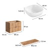 Meuble de salle de bain en bois suspendu tiroirs Adel Wood Catalogue