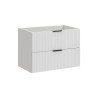 Meuble salle de bain suspendu en bois blanc tiroirs Adel White Offre