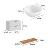 Meuble salle de bain suspendu en bois blanc tiroirs Adel White Catalogue