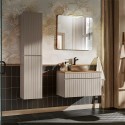 Meuble de salle de bain suspendu lavabo miroir colonne Coast 80 SA Promotion