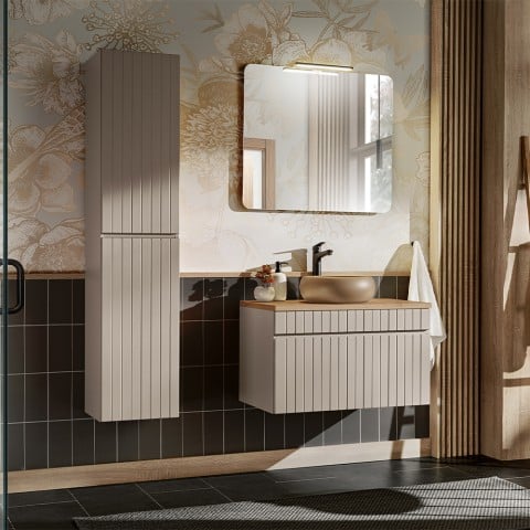 Meuble de salle de bain suspendu lavabo de surface miroir colonne Coast 80 SA Promotion