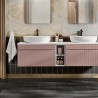 Meuble de salle de bain suspendu rose et blanc lavabo Lili 80N Vente