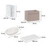 Meuble de salle de bain suspendu rose et blanc lavabo Lili 80N Choix