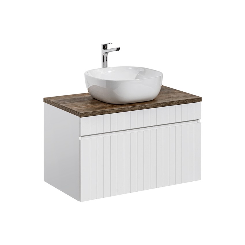 Meuble de salle de bain suspendu cuve blanche tiroir et lavabo Wiki 80 Promotion Meuble de salle de bain suspendu cuve blanche tiroir et lavabo Wiki 80 Promotion