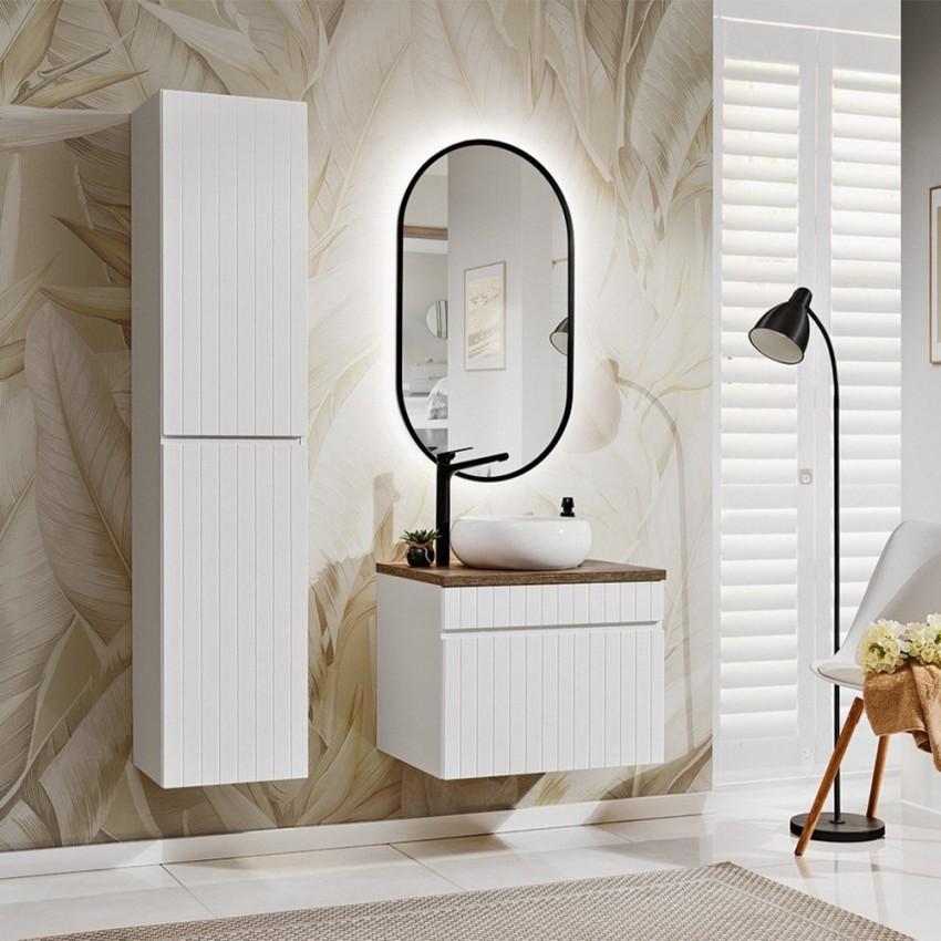 Meuble de salle de bains suspendu avec lavabo miroir Wiki 80 SA Promotion Meuble de salle de bains suspendu avec lavabo miroir Wiki 80 SA Promotion