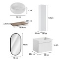 Meuble de salle de bains suspendu avec lavabo miroir Wiki 80 SA Choix