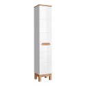 Meuble de salle de bain avec lavabo miroir armoire blanc et bois Bali Vente