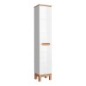 Meuble de salle de bain avec lavabo miroir armoire blanc et bois Bali Vente