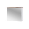 Meuble de salle de bain avec lavabo miroir armoire blanc et bois Bali Remises