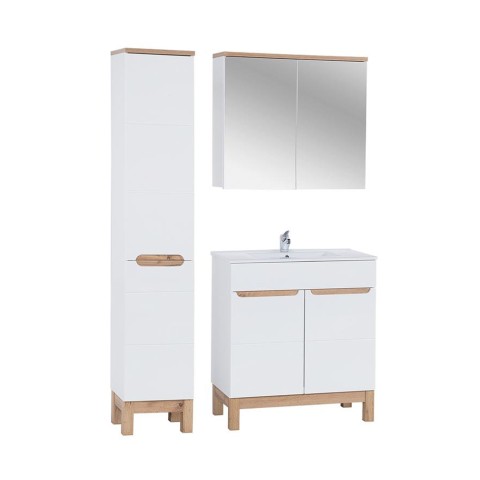 Mobile bagno a terra con lavabo specchio armadio bianco e legno Bali

Badkamermeubel op de grond met wastafel spiegelkast wit en