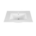 Meuble de salle de bain avec lavabo miroir armoire blanc et bois Bali Réductions