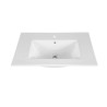 Meuble de salle de bain avec lavabo miroir armoire blanc et bois Bali Réductions
