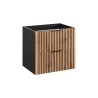 Meuble de salle de bain suspendu en bois avec lavabo en céramique Xilo Vente