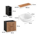 Meuble de salle de bain suspendu en bois avec lavabo en céramique Xilo Catalogue