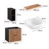 Meuble de salle de bain suspendu en bois avec lavabo en céramique Xilo Catalogue