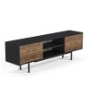 Meuble TV design moderne noir portes en bois 160x35x52cm Colosseo Vente
