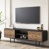 Meuble TV design moderne noir portes en bois 160x35x52cm Colosseo Catalogue