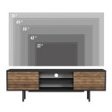 Meuble TV design moderne noir portes en bois 160x35x52cm Colosseo Choix