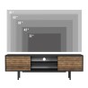 Meuble TV design moderne noir portes en bois 160x35x52cm Colosseo Choix