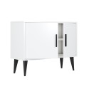 Buffet Salon Blanc Moderne 2 portes Meuble d'entrée Corduiso Caractéristiques